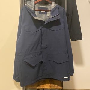 Lands End Navy Blue Rain Jacket